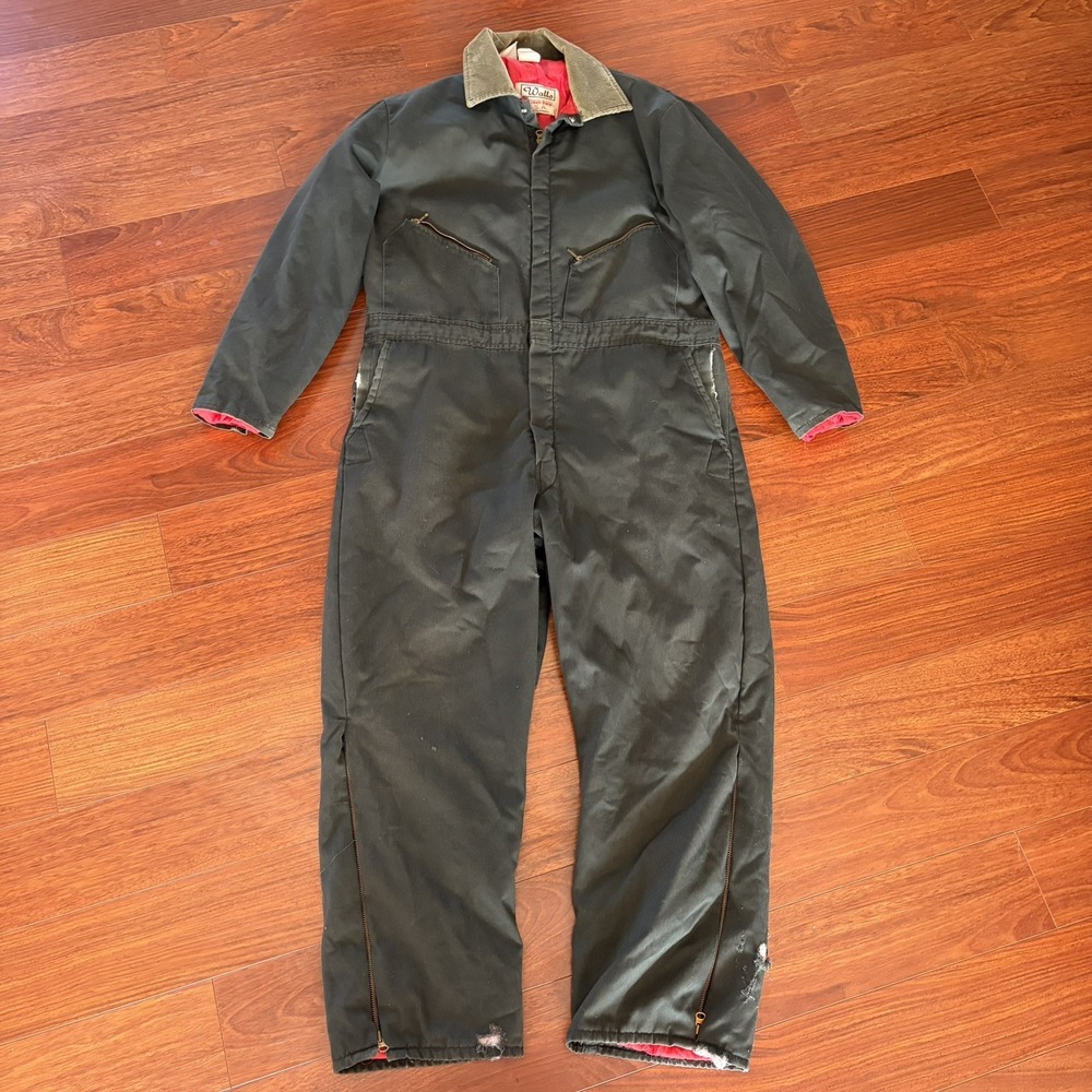 Vintage Walls Blizzard Pruf Insulated Coveralls Mens L USA Duck Workwear Quilted